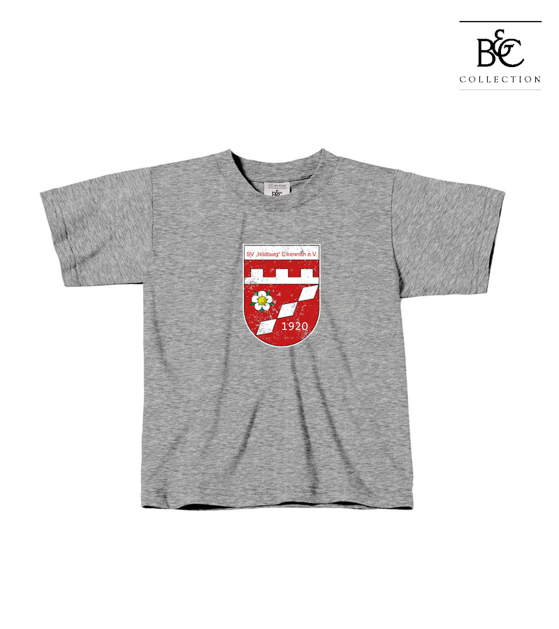 B&C Kinder T-Shirt Sports Grey "Uwe Frontprint"